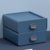 ins风桌面收纳盒抽屉式化妆品盒储物盒小塑料多功能(静谧蓝 2个装)