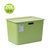 茶花方型储物盒 大号收纳盒子整理盒内衣收纳塑料整理箱有盖箱子(20L【绿色2个】 默认版本)