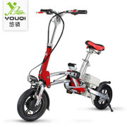 悠骑(JQ) 迷你折叠电动车电动自行车代步车锂电池(中国红)