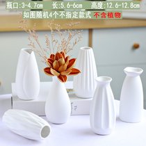 白色陶瓷花瓶花盆水养北欧现代创意家居客厅餐厅干花插花装饰摆件(花瓶 随机四个 中小)