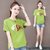 SUNTEK短袖T恤2022新款韩版女装夏季宽松小众短款上衣休闲高腰半袖ins潮(3XL 绿色)