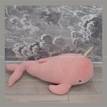 网红可爱鲨鱼睡觉抱枕毛绒玩具靠垫沙发床上抱着玩偶布娃娃礼物女(120厘米 眠眠鲸鱼粉色)