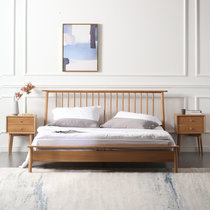 TIMI天米 北欧实木床 白橡木双人床 1.5米1.8米婚床 日式简约温莎床(1.5*2米原木色 单床)