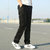 BEBEERU多袋裤工装裤纯色裤男长裤潮直筒加肥大码休闲男户外裤子  AT(XL AT2012-黑色)