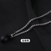 二代三代四代五代Relx一代挂绳 yooz柚子relax防滑链子挂脖手机防摔防丢潮流挂绳(银色龙骨链+黑色挂圈 默认)
