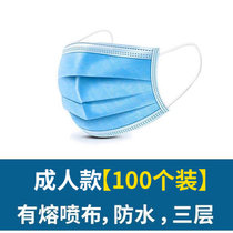 一次性口罩现货成人儿童小学生男女防尘透气三层1次性防护口罩民用(100只 默认适用年龄)