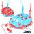 雨儿 儿童磁性投影钓鱼盘宝宝戏水鱼音乐男孩供电动钓鱼玩具2-6岁(蓝色遥控拖拉跑车钓鱼盘（130个内容)
