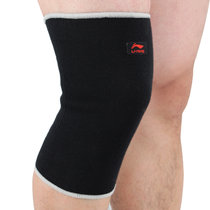 李宁Lining 运动护膝针织护膝黑色高弹性黑色护膝膝盖保暖 基本型针织护膝 中码单只28-35cm(黑色)