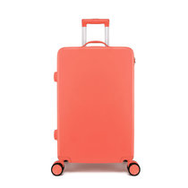 定制行李箱密码箱包万向轮拉链皮箱 拉杆箱20寸登机旅行箱包批发(26寸 002拉链珊瑚橙)