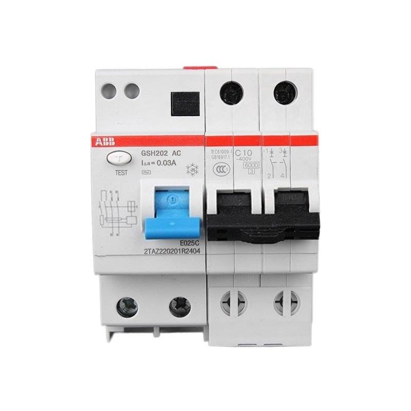 【ABBGSH202（ACC10/0.03）断路器】ABB GSH202（ACC10/0.03）带漏电微型断路器（2P10A）空气开关