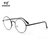 明视 复古圆大框金属眼镜架 时尚潮款防辐射平光镜可配近视(黑色 配近视平光1.56防辐射)