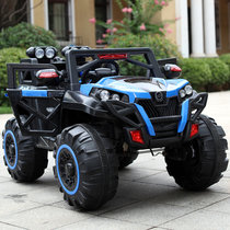 儿童电动汽车四轮遥控越野车可坐人大号驱动男女宝宝1-8岁玩具车(棕色)