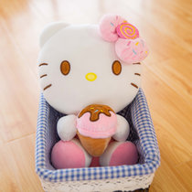 新款Hellokitty公仔凯蒂猫毛绒玩具抱枕冰激凌kt猫儿童礼物女(玫红 高50cm)