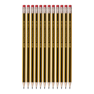 金万年G-2604带橡皮木铅笔 2B 12支装