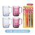 日本漱口杯家用牙刷杯网红款刷牙杯子家庭套装牙缸ins情侣洗漱杯(水晶白2个+透明紫2个)