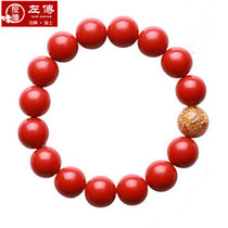 左传 本命年红朱砂金箔手链 佛珠手串男女款手串12mm(朱砂 12mm)