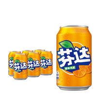 可口可乐芬达 Fanta橙味汽水碳酸饮料330ml*6罐 可口可乐公司出品