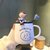 可爱卡通陶瓷杯带盖勺马克杯男女学生情侣水杯子咖啡杯情人节礼物(JY3282luck蓝男孩微笑+ 定制盖+蓝心勺)
