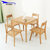 天米 TIMI 北欧白橡实木方桌 现代简约家用饭桌 胡桃色餐桌椅组合(原木色 900方桌+4把绿色凳面日式椅子)