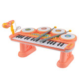 娃娃博士儿童启智玩具钢琴电子琴手拍鼓二合一带麦克风
