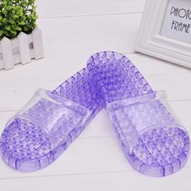 SUNTEK夏季韩版可爱情侣防滑漏水晶家居家按摩塑料男女洗澡冲凉浴室拖鞋(M码（适合37-39的脚） 软款紫色)