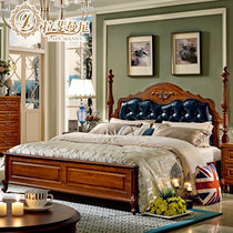 拉斐曼尼 美式简欧床全实木床美式床1.8米1.5米深色床现货大床美式家具床NA007(B床尾 1.8m*2.0m)