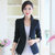 VEGININA 韩版修身大码长袖小西装外套女 A2876(黑色 XL)