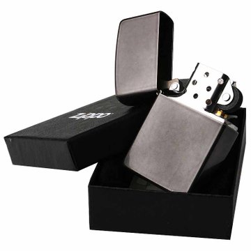 zippo打火机28378玄铁光板机黑光漆之宝男士礼品生日礼物