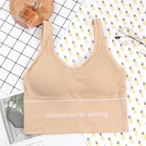 SUNTEK美背文胸夏薄无钢圈聚拢收副乳防下垂瑜伽背心式外穿运动学生内衣(米杏肤 加大120-149斤)