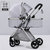 婴儿推车可坐可躺轻便折叠高景观双向减震新生儿童宝宝车(灰色)
