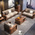 恒兴达 金丝胡桃木实木沙发组合现代新中式客厅家具套装经济型布艺沙发1+2+3人位组合(胡桃色 单人位)