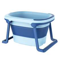 日康浴桶 儿童折叠沐浴桶婴儿洗澡盆 儿童大号可折叠洗澡桶 新生儿游泳桶泡澡桶 （RK-X1026)(蓝色)
