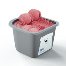 白熊萨沙【国美真选】俄罗斯进口樱桃冰淇淋1kg*1盒 进口家庭装 采用自然生长优质水果制造