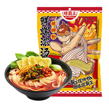 螺霸王鲜螺浓汤螺蛳粉210g3袋装速食螺狮粉米线广西柳州特产