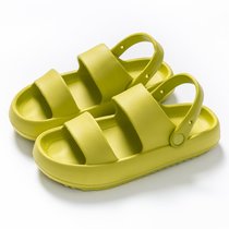 SUNTEK拖鞋女夏季室内家居新款情侣厚底踩屎感防滑可调节外穿两用凉鞋男(36-37【适合35-36码】 两条杠绿色)