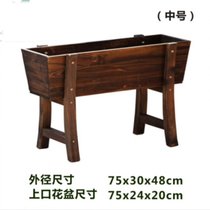 俊采云JCYTM12防腐木花箱庭院装饰碳化木花槽中号（单位：件）(默认)