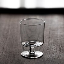 草木祠 密棱果汁杯玻璃杯 北欧风酒杯竖纹高脚玻璃茶杯透明水杯子(透明高脚果汁杯冷饮杯)