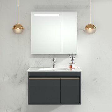 九牧实木浴室柜组合现代简约奢华洗脸盆卫生间洗漱台a22554