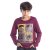 世纪宝贝品牌特2013秋季秋款纯棉长袖印花T恤个性龟裂纹图案印花(紫红 150)