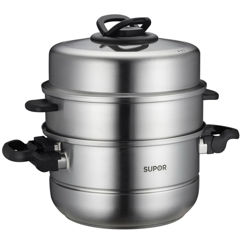 苏泊尔(supor) 蒸锅 sz30t1 30cm 大容量 优质304不锈钢基材安全耐用