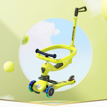 COOGHI酷骑四合一儿童滑板车1岁宝宝可坐可骑溜溜车酷奇学步滑车(酷骑绿 发光款)