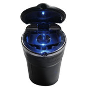 双诺Y01 LED蓝色灯光车载烟灰缸（黑色）