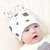 milkyfriends春秋宝宝奶牛帽子婴儿胎帽新生儿睡眠帽套头帽三角巾(奶白色（单帽） 均码（38-44CM）)