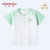 小米米minimoto男女童圆领短袖棉上衣T恤(浅绿-对襟上衣 90cm（1-2岁）)