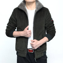 吉普盾(NIANJEEP)男士纯棉棉服灯芯绒翻领保暖棉衣男士户外工装保暖外套(红色 4XL)