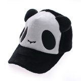 依吉饰 女帽 春季卡通熊猫帽子女士棒球帽动物帽子(黑色 可调节)