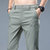 X17夏季新款休闲裤男直筒修身薄款简约潮流男装弹力长裤子XCF0075(浅绿色 31)