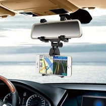 研美车配 汽车后视镜手机支架 GPS导航车用手机夹 苹果三星小米通用手机座 MLJ-6886