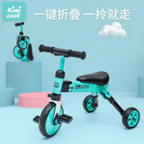 免安装多功能儿童脚踏平衡车宝宝三轮车防侧翻折叠滑行车(绿色)