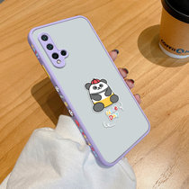 绿赐魔方熊猫系列华为nova5手机壳华为nova6(5G)侧边卡通镜头全包nova6se硅胶防摔保护魔方熊猫-白色华为n(华为nova5 魔方熊猫-紫色+钢化膜)